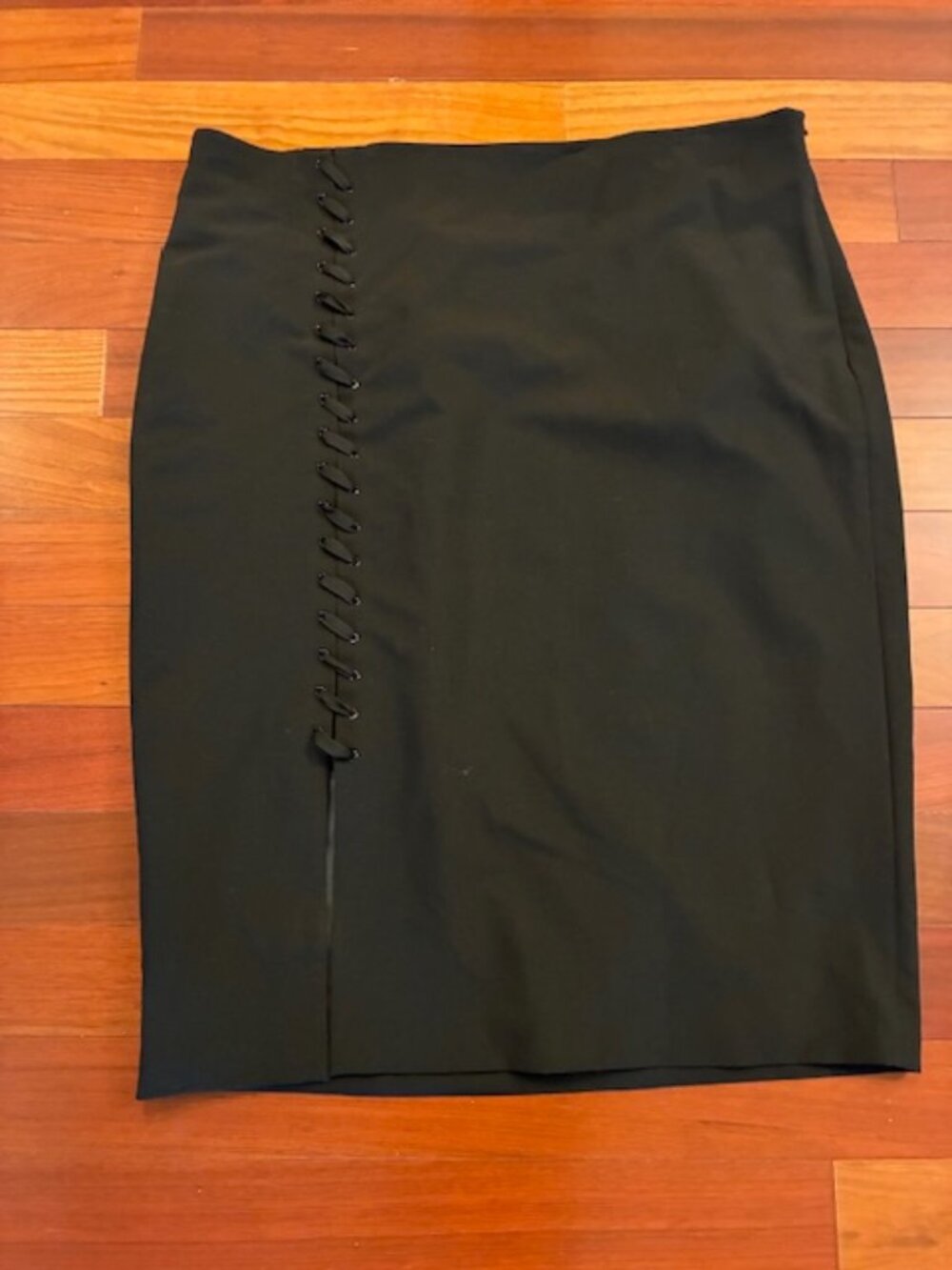 Worthington Women's 20W Black Midi Side Lacing Edgy Sexy Lined Pencil Skirt